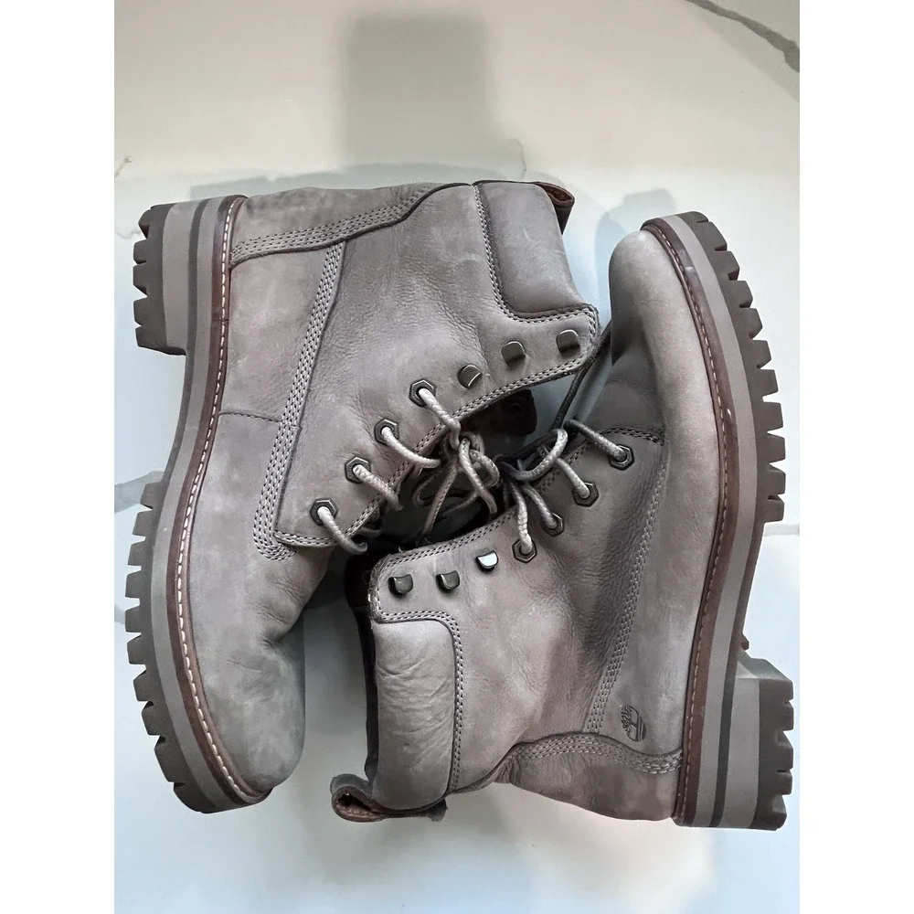TIMBERLAND Courmayeur Valley 6 Inch Taupe Nubuck Waterproof Boots sz 11 Womens